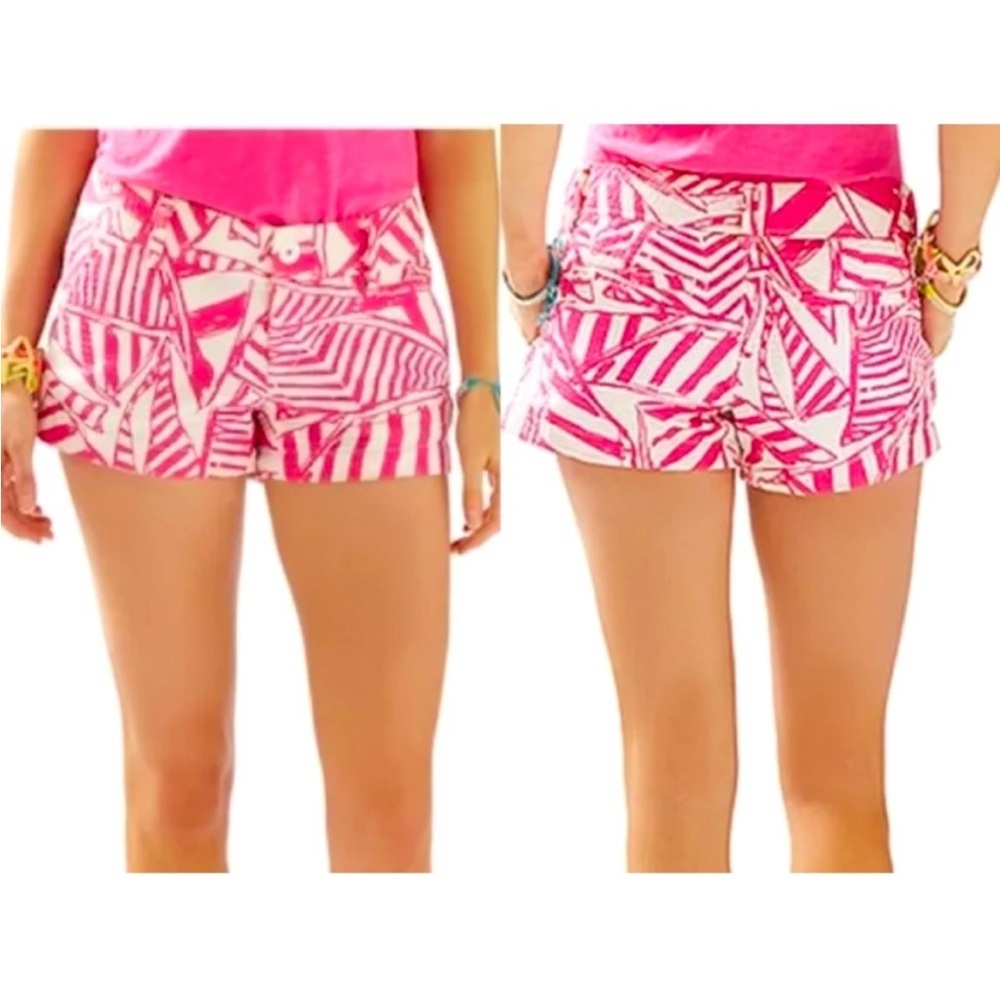 Lilly Pulitzer Capris Pink Yacht Sea Walsh Shorts Size 2 EUC